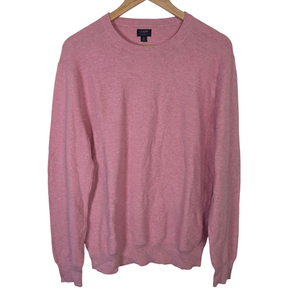 J.Crew Mens 100% Cotton Textured Crewneck Sweater Pink Size M NWT
